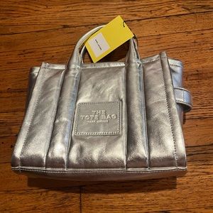 Marc Jacobs “The Metallic Leather Small Tote Bag” in SILVER - Brand New!!!